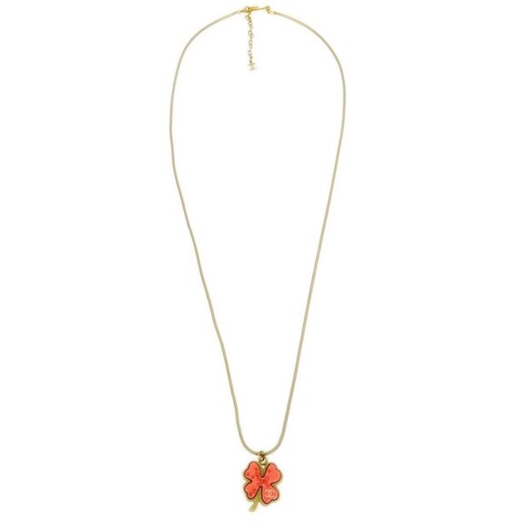 Chanel Clover Gold Chain Pendant Necklace 03P 140304 - Picture 1 of 3